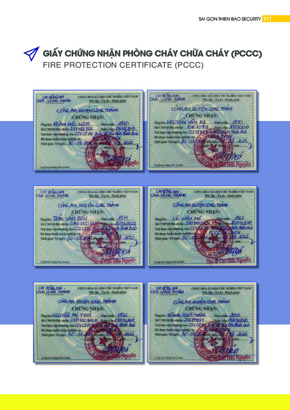 Chứng nhận phòng cháy chữa cháy - Dịch Vụ Bảo Vệ Sài Gòn Thiên Bảo - Công Ty Cổ Phần Dịch Vụ Bảo Vệ Sài Gòn Thiên Bảo